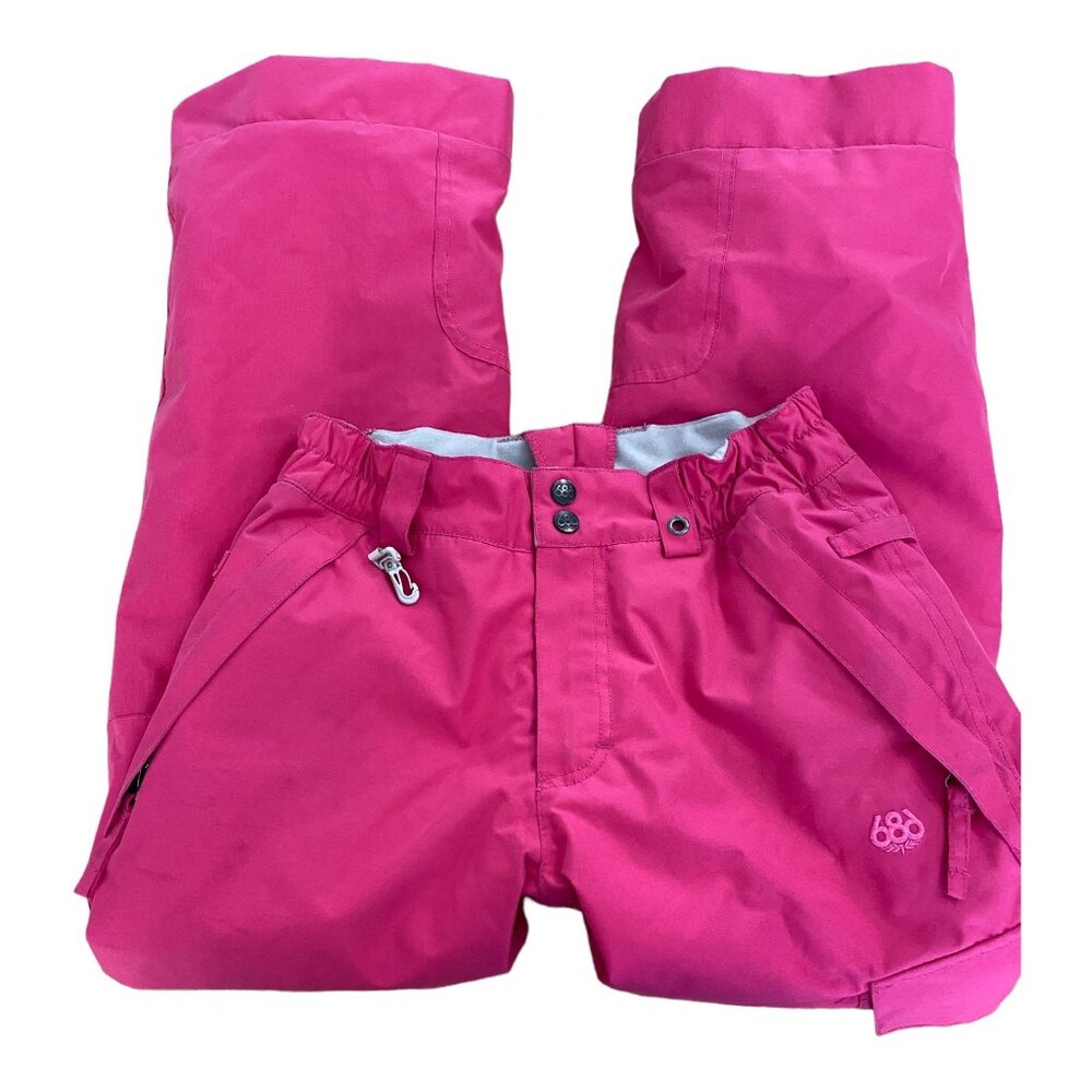 686 Girls Youth infinity Medium Cargo Snow Ski Pants Pink Insulated - Picture 4 of 16